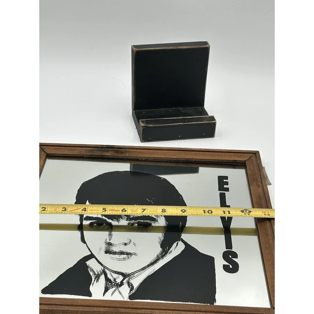 Elvis Presley Vintage Mirror In Wood Frame 13x13 Carnival?